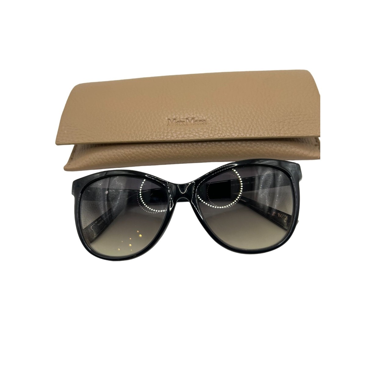 Max Mara Black Thin Sunglasses Size Medium Prescription Extra Lenses Case Max Mara Black Thin Sunglasses Size Medium Prescription  main image 4