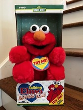 1997 Tyco Sesame Street Talking Elmo Loves You Doll with Box Needs Batteries 