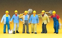 Figuren Preiser H0 (10033): 6 Gleisbauarbeiter