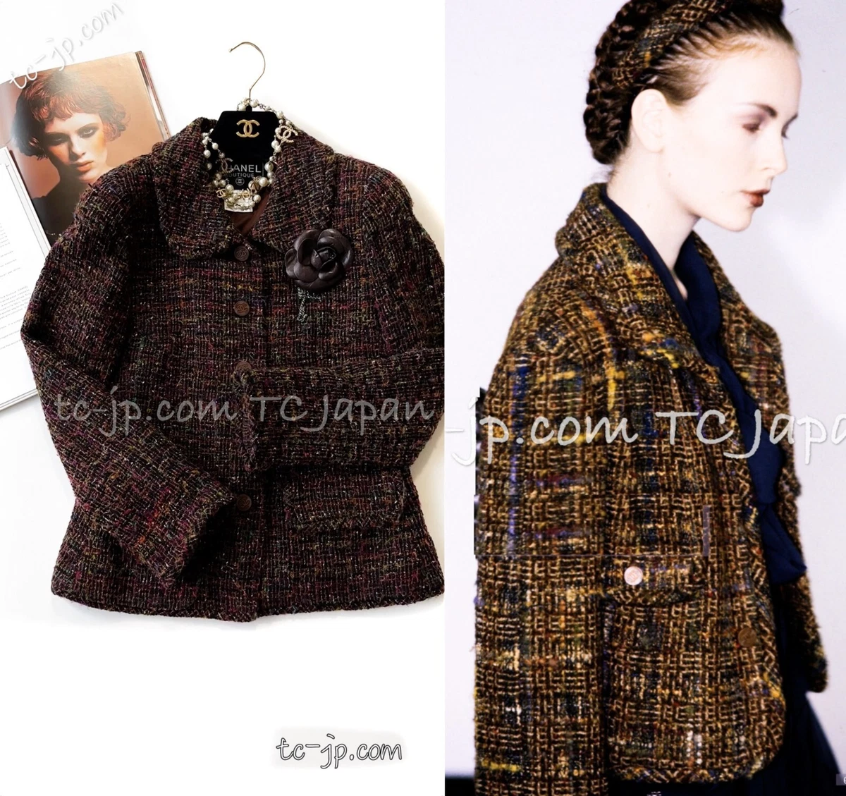 CHANEL 1990s CC-Buttons Single-Breasted Jacket Suit Red Tweed Bouclé -  Chelsea Vintage Couture