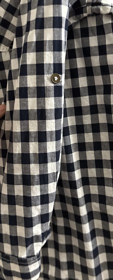 Camisa Simply Noelle Negra Blanca Guinga Abotonada Encaje Alta Lo 100% Algodón-L/XL- Foto 4 de 4