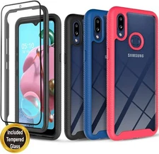 For Samsung Galaxy A02S Case Phone Cover Shockproof + Tempered Glass Protector