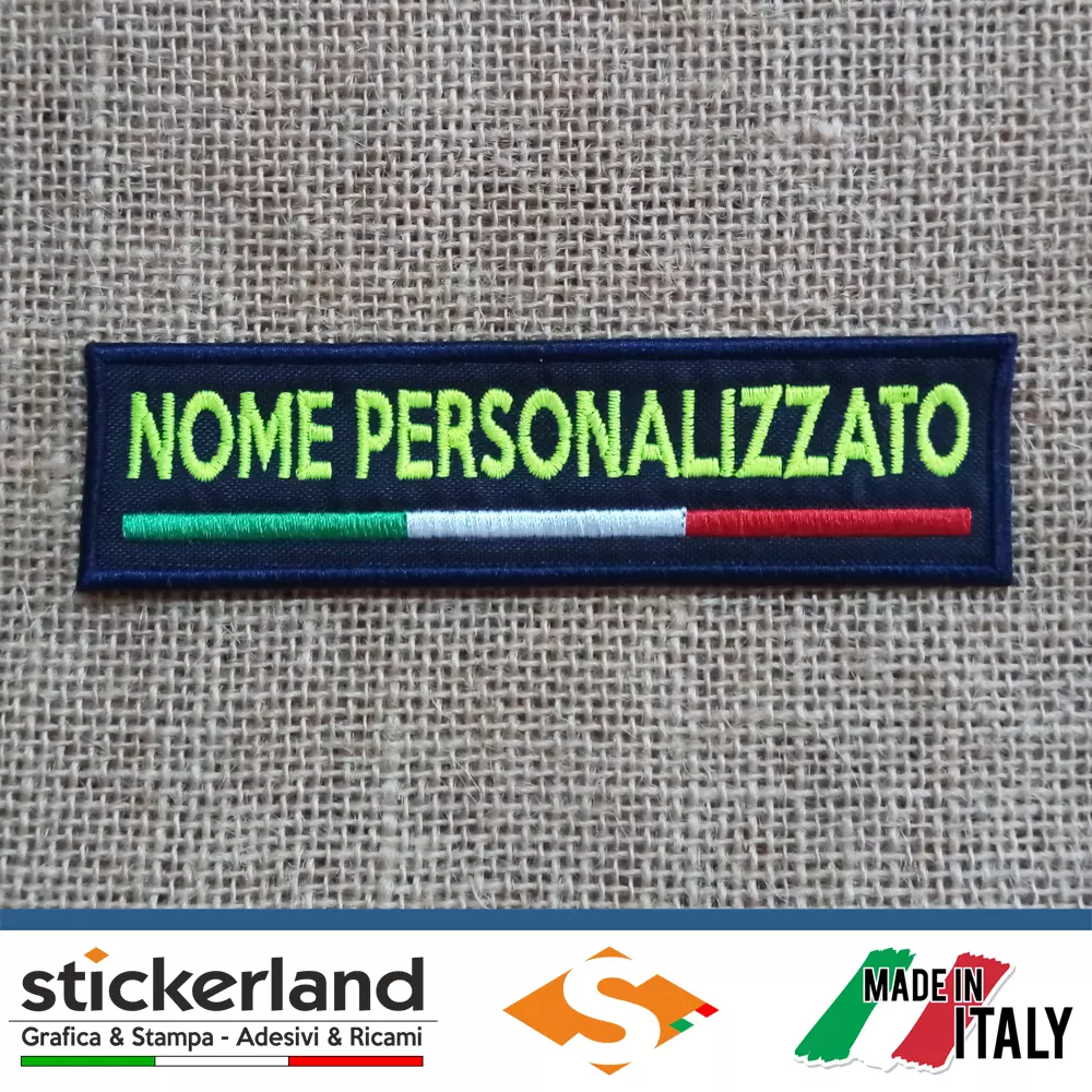 Toppa Patch ricamata NOME PERSONALIZZATO - ITALIA - Toppe con velcro