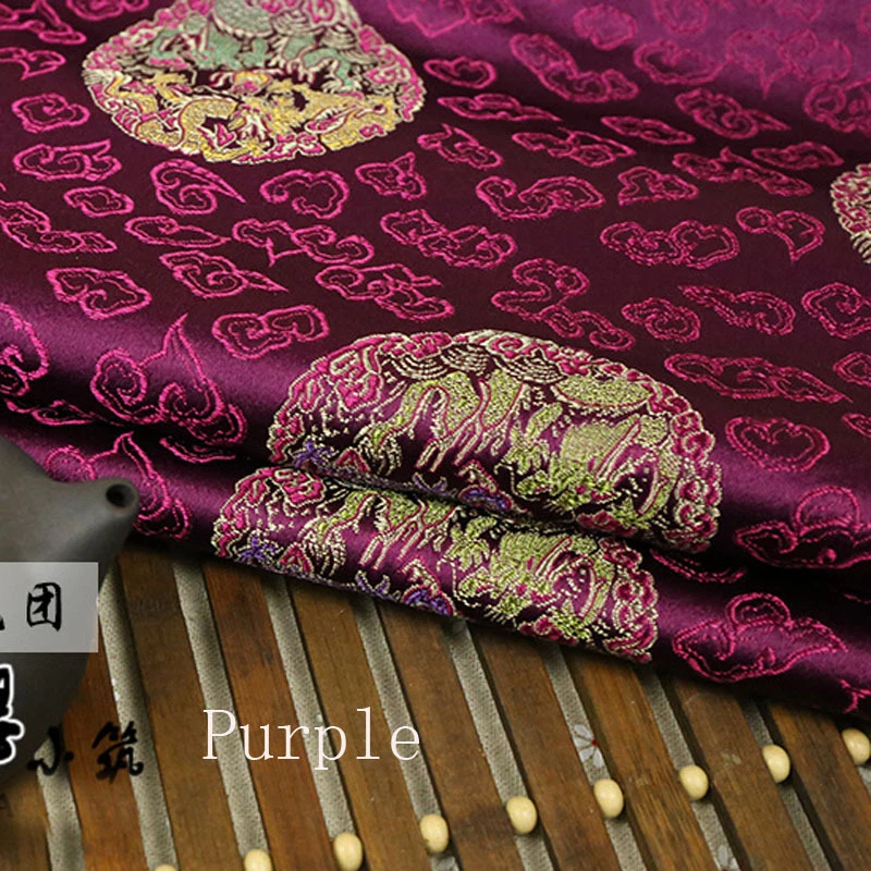 Disfraz Antiguo Chino Almohada Brocado Tela Dragón Nubes Damasco Cojín Tela Foto 2 de 4