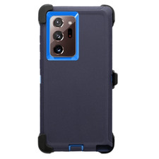 New Rugged Shockproof Heavy Duty Case w/ Clip DARK BLUE/BLUE For Samsung Note 20