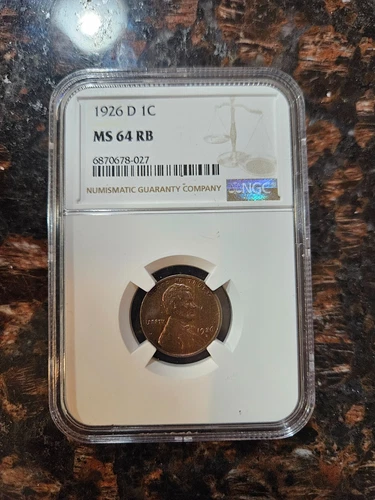 1926 D LINCOLN WHEAT CENT NGC MS64RB