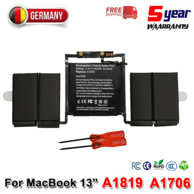 OEM A1819 A1706 Akku Für Apple MacBook Pro13'' EMC 3071 3163 2016 2017 MPXV2LL/A