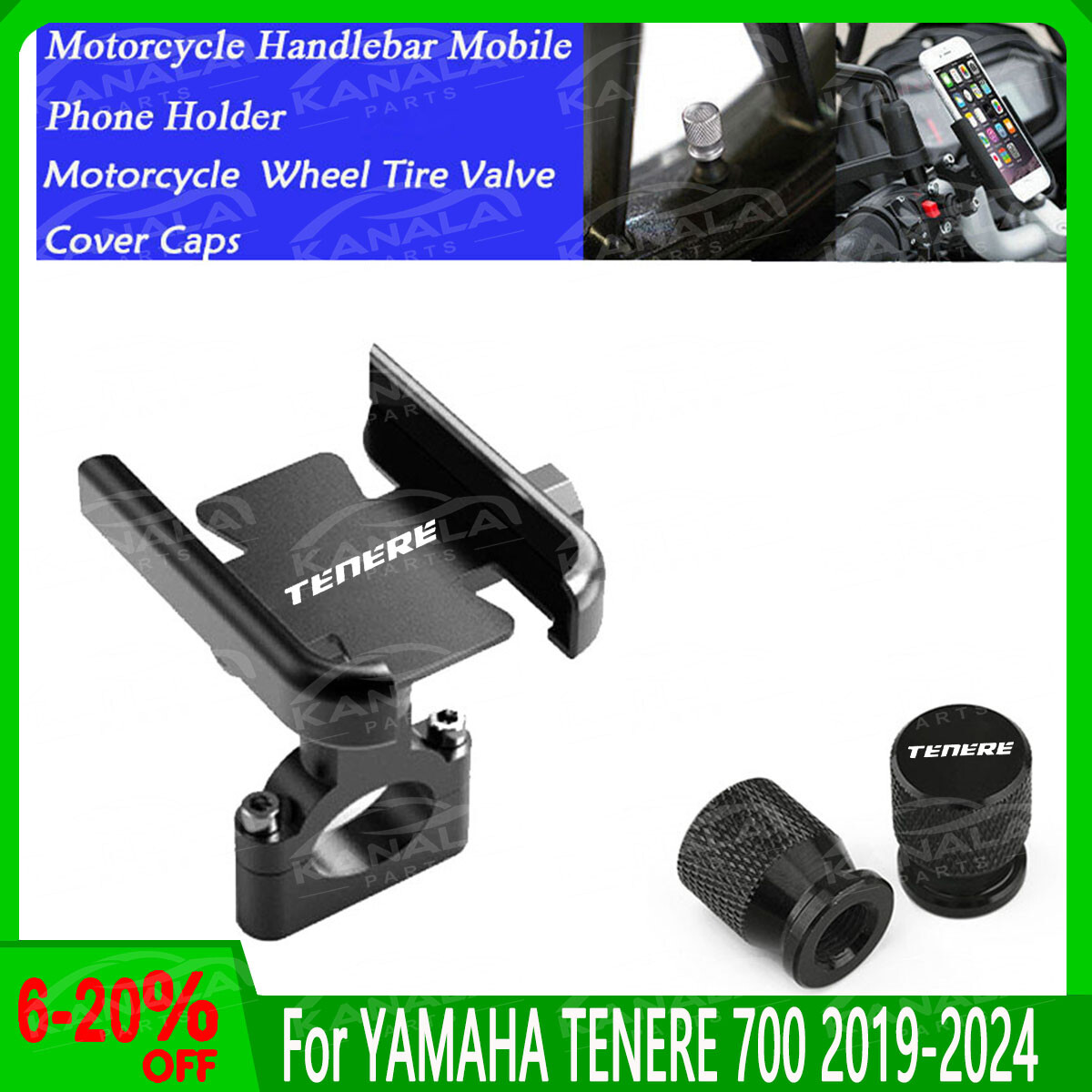 For YAMAHA TENERE 700 2019-2024 Mobile Phone Holder GPS Stand Bracket tire valve