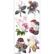 Violette Stickers - Elegant Flowers - 1 Floral Garden Sticker Sheet - Scrapbooks