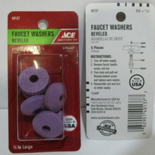 Lot of 10 Packs Ace 3/8" Synthetic Rubber Beveled Faucet Washers 40137