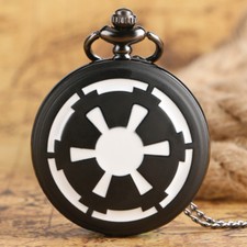 Antique Style Galactic Empire Badge Quartz Men Women Pocket Watch Full Hunter