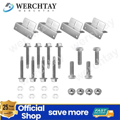4 X Solar Panel Z Bracket Mounting with Stainless Fixings Caravan Roof Motorhome