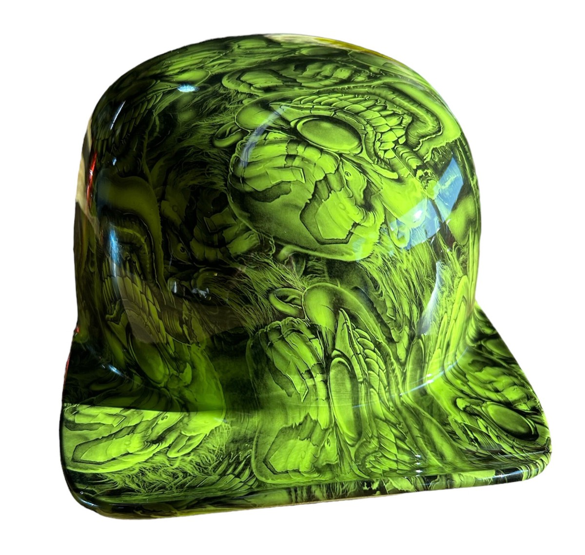 Custom HydroDipped HiVis Green Boss Skulls Doughboy Mikes Pro Lid
