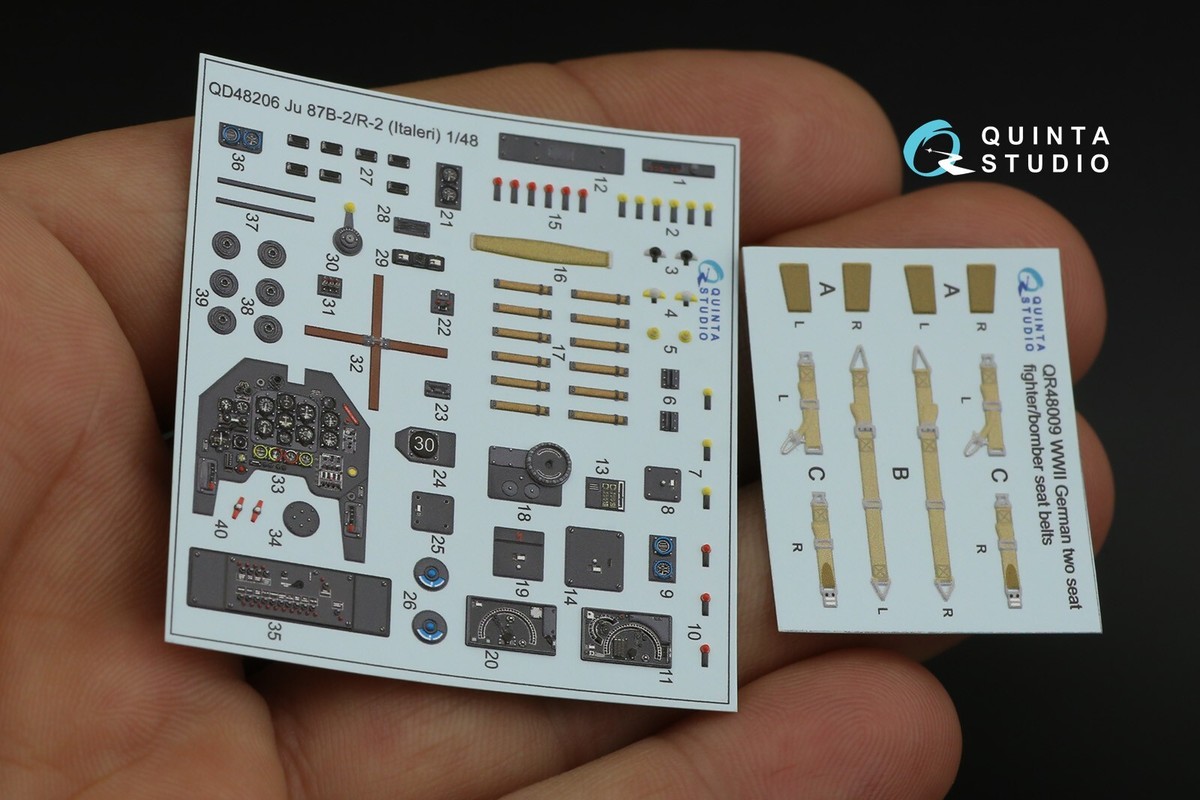 Quinta Studio QD48206 - Décalcomanie 3D Intérieure Pour Maquette Ju 87B-2/R-2 Stuka (Italeri 1/48) - Neuf