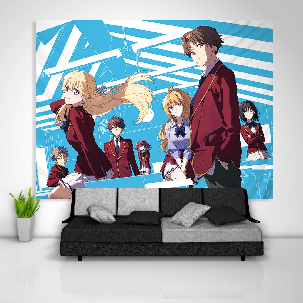 Tapestry behind online couch