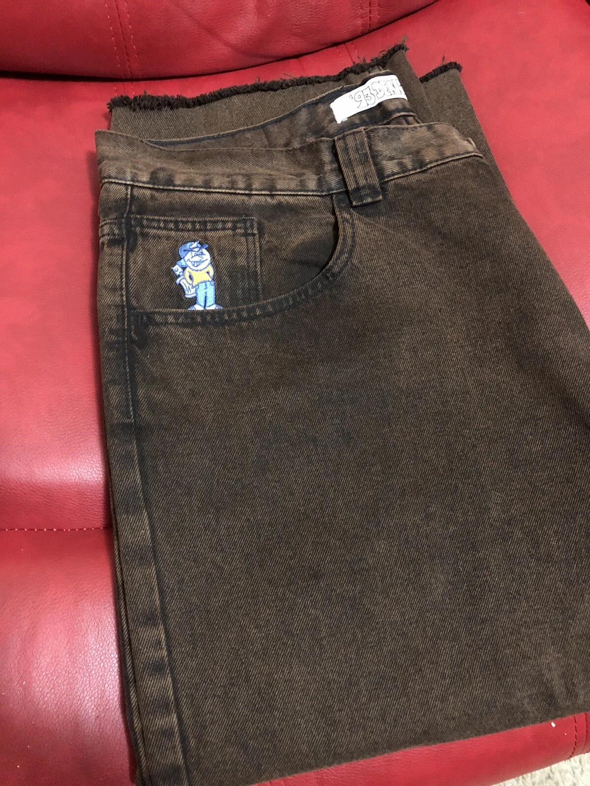 Jeans denim Polar Skate Co 93 marron noir Dime Supreme Palace bronze 56K tordu