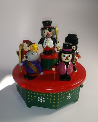 Vintage Wood Music Box Christmas RARE | eBay