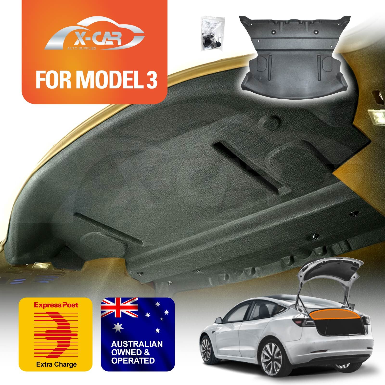 Rear Trunk Soundproof Cotton Mat Cover for Tesla Model 3 2017-2023 Noise Reduce