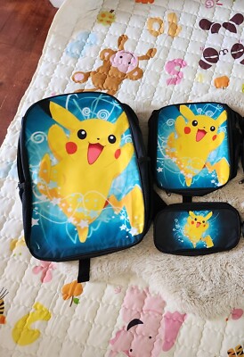 3 in 1 PIKACHU School Backpack for Boys/Girls