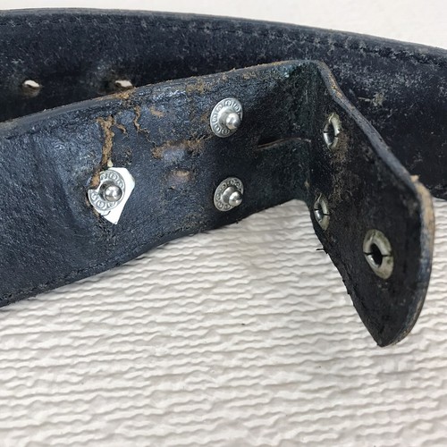 Vintage Western Mexican Handmade Belt Black Brown Woven Leather Conchos 38 *FLAW - Picture 2 of 14