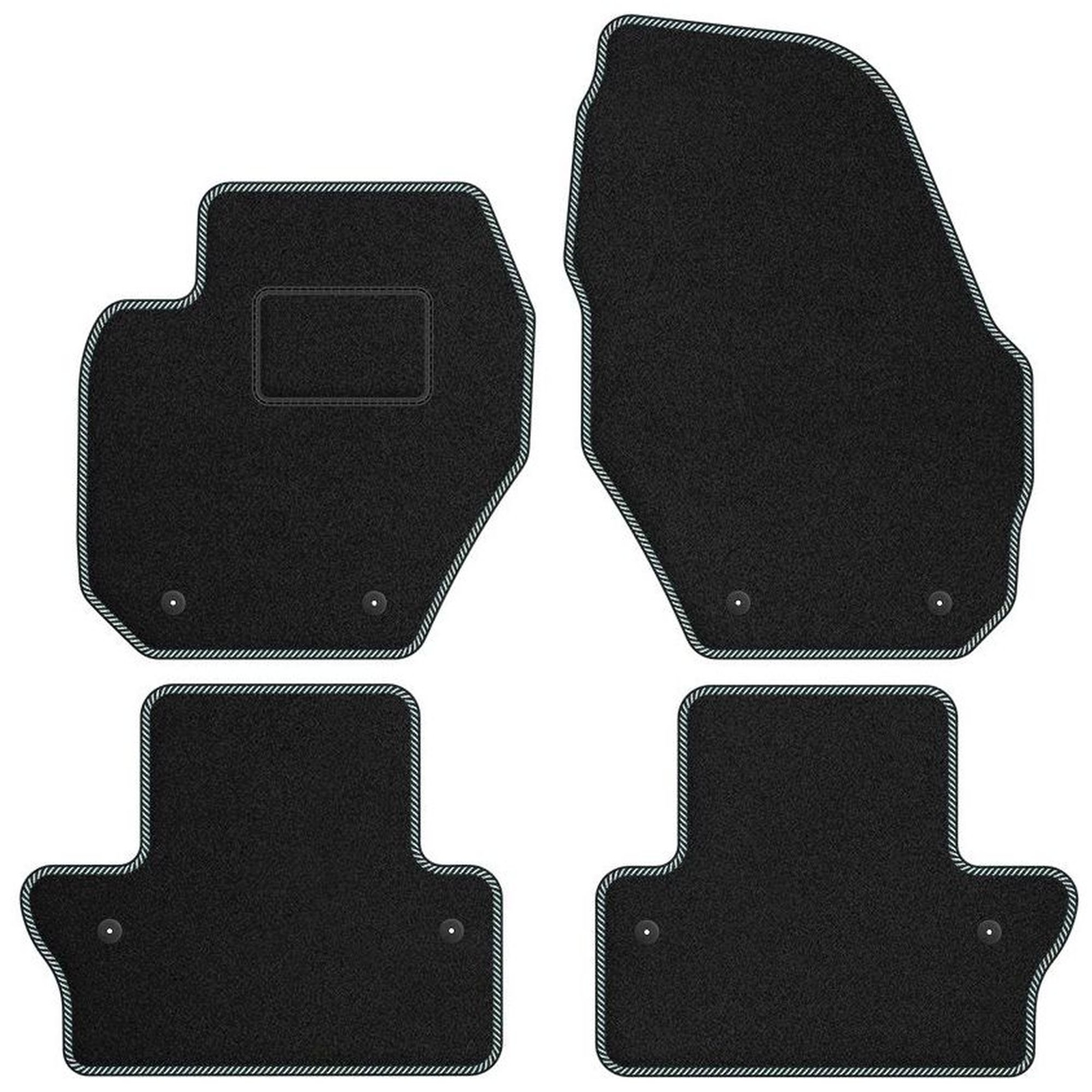 Tapis de sol velours blanc STREAK pour Volvo V60 I 2010 a 2018