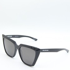NEW BALENCIAGA BB 0046S 001 BLACK GREY AUTHENTIC SUNGLASSES 55-18