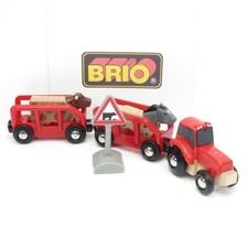 Farm Tractor  Trailers w/ Horse  Cow BRIO World Wooden Railway