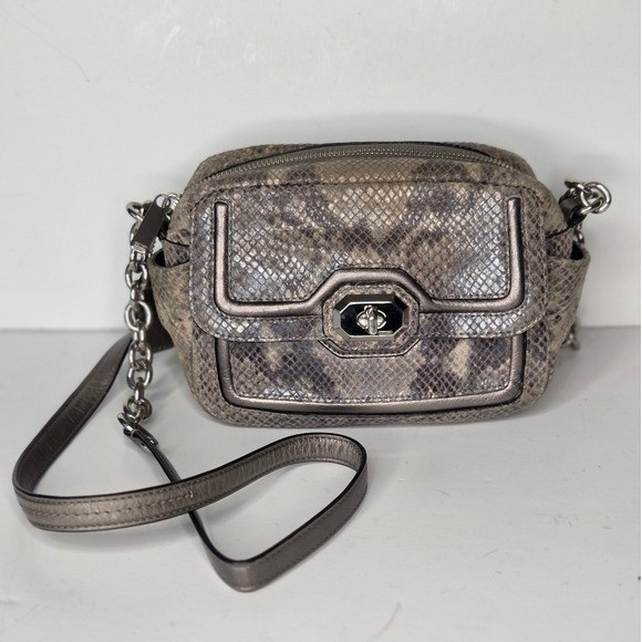 Coach Campbell SilverGray Python Exotic Snakeskin… - image 16