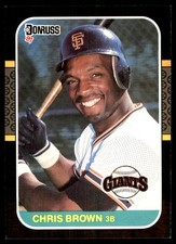 Chris Brown 1987 Leaf #236 Giants MLB READ FREE SHIPPING AutographDen
