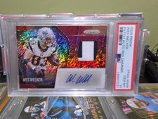 WES WELKER 2025 PANINI PRIZM PATCH-AUTO! RED SHIMMER TO /35! PSA 10! POP 1!!...