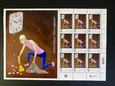 Марки почтовые, единичный выпуск, картина Андрея Клишина "Собиратель времени".