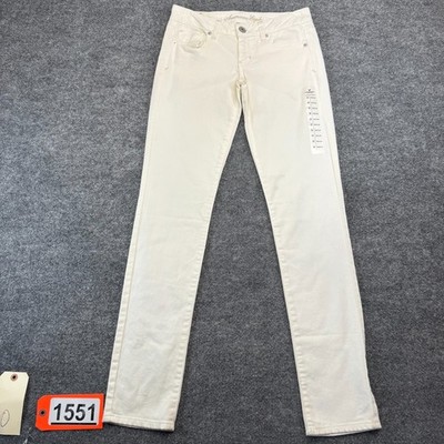 American Eagle Outfitters Women's White Skinny Jeans Stretch Size 0