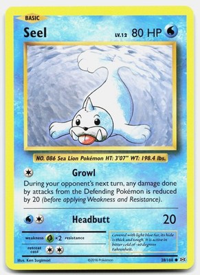 Seel 28/108 Common Evolutions Pokemon Lightly Played Ken Sugimori