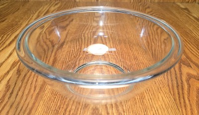 Vintage Pyrex Clear Borosilicate Glass Nesting Bowl # 323 Text Block Logo