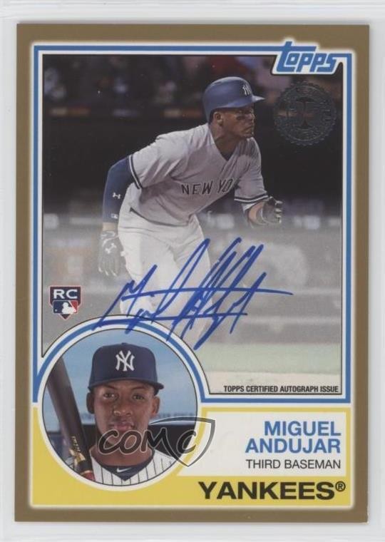 2018 Topps 1983 Design Gold 2/50 Miguel Andujar #83A-MA Rookie Auto RC 2r8