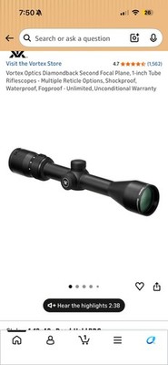 Vortex Optics Diamondback DBK-04-BDC 4-12x40mm Rifle Scope