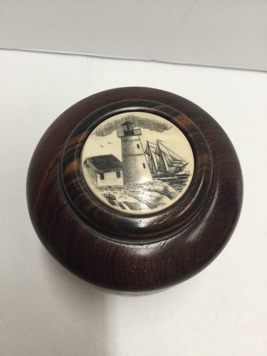SCRIMSHAW SALMAN RASHIDI TURNED WOOD BOX (CJL050579) | eBay