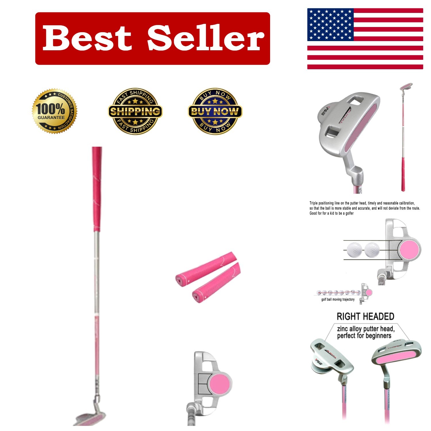 Putter - Right Handed With 3 Size Options For Kids