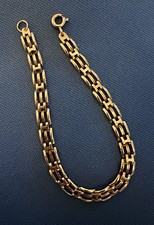 Vintage Solid Gold Ladies Bracelet Birmingham Hallmarks H Fancy Links