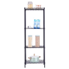 4 Tiers Wire Shelving 4 Shelves Unit Metal Storage Rack Durable Organizer Closet