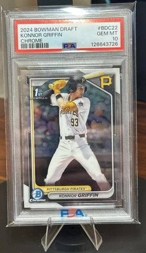 Konnor Griffin 2024 Bowman Draft #BDC-22 Chrome 1st RC RC PSA 10