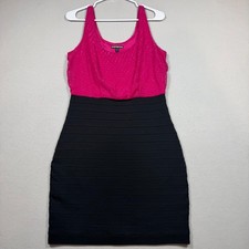 Express Magenta Black Cocktail Dress Size M Sleeveless Bodycon Party Dress