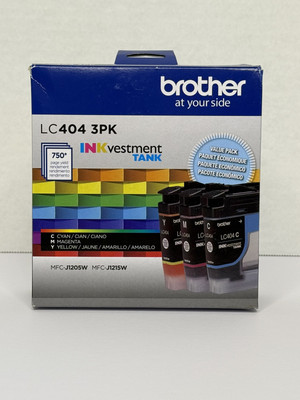3PK GENUINE Brother LC404 Ink Cartridge for MFC-J1205W MFC-J1215W
