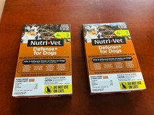 NEW sealed 8 MONTH SUPPLY Nutri-Vet Defense Flea Tick for Dog LG, 33-66 lb