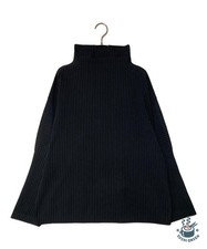 HOMME PLISSE ISSEY MIYAKE Pleated high neck top Size: 3 Black Men HP55JK122