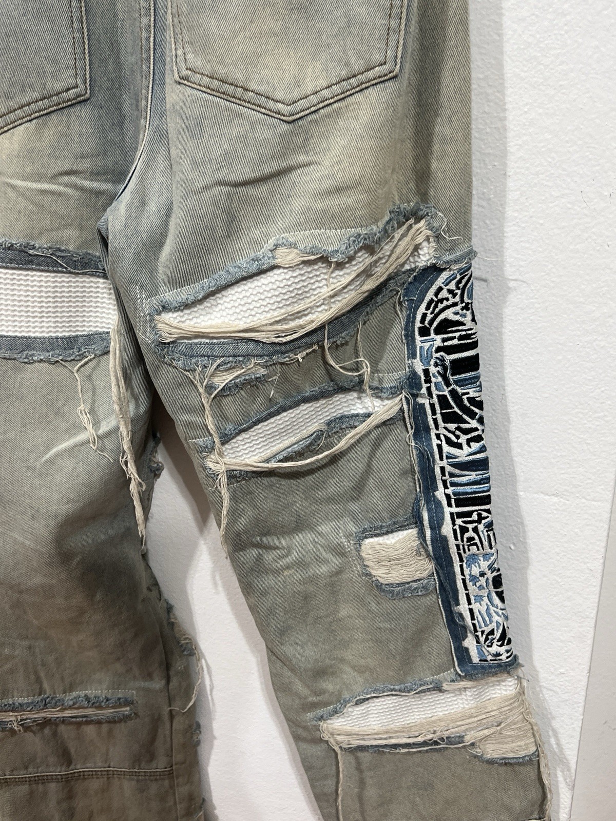 Who Decides War Blown Distressed Patchwork Jeans … - image 10