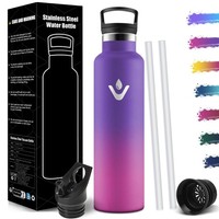 Trinkflasche Edelstahl 1L Auslaufsicher Doppelwandig Bpa-Frei Mit Strohhalm