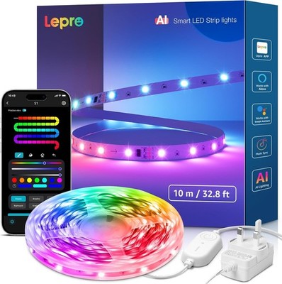 Lepro S1 AI Smart LED Strip Lights 10M RGB+IC, funktioniert mit Alexa & Google 10M