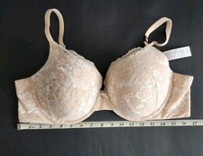 Victoria Secret Womens Underwire Beige Lace Perfect Shape 40C NWT Bra Padded