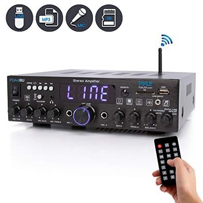 Pyle PDA4BU Wireless Bluetooth Home Stereo 200 Watt Max Amp Home Receiver System